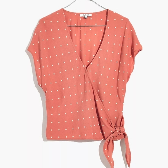 Madewell polka dot tie waist sash top S - Picture 1 of 9